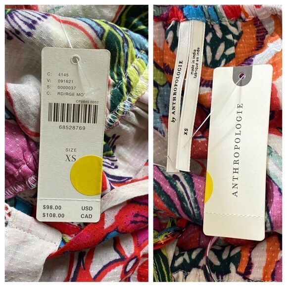 Anthropologie Dress NEW Vibrant Floral Boho Festival Stretch XS Vacation - Picture 7 of 11
